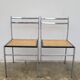 Paire de chaises en métal et cannage style Breuer ,1970