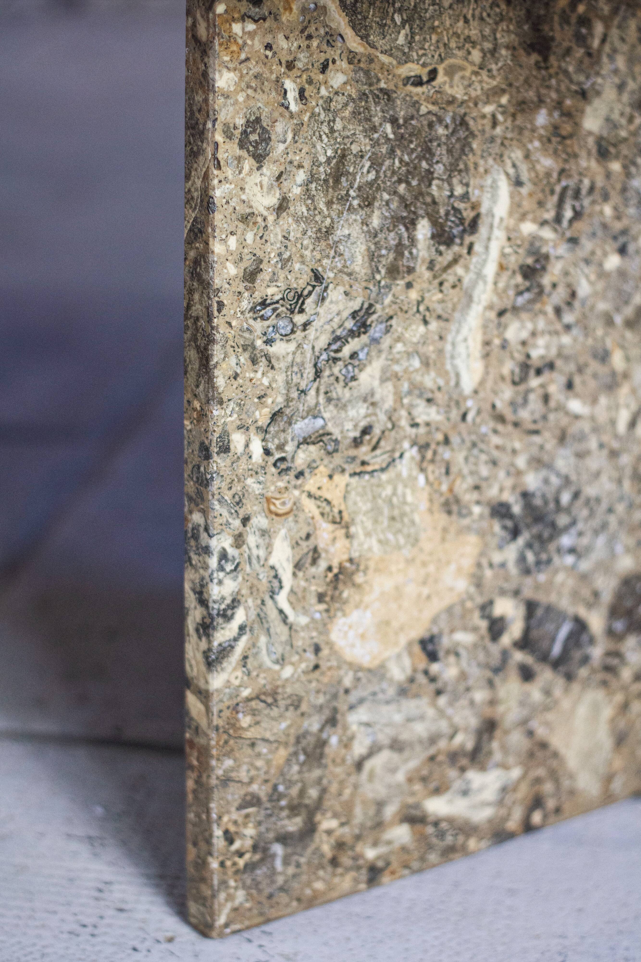 Travertine terrazzo coffee table, 1970