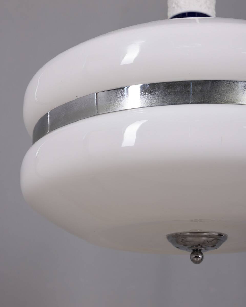 Vintage 1970s white plastic chandelier, Italian design