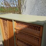 Small vintage rattan cabinet
