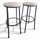 Vintage stools "Black & White", boucle upholstery