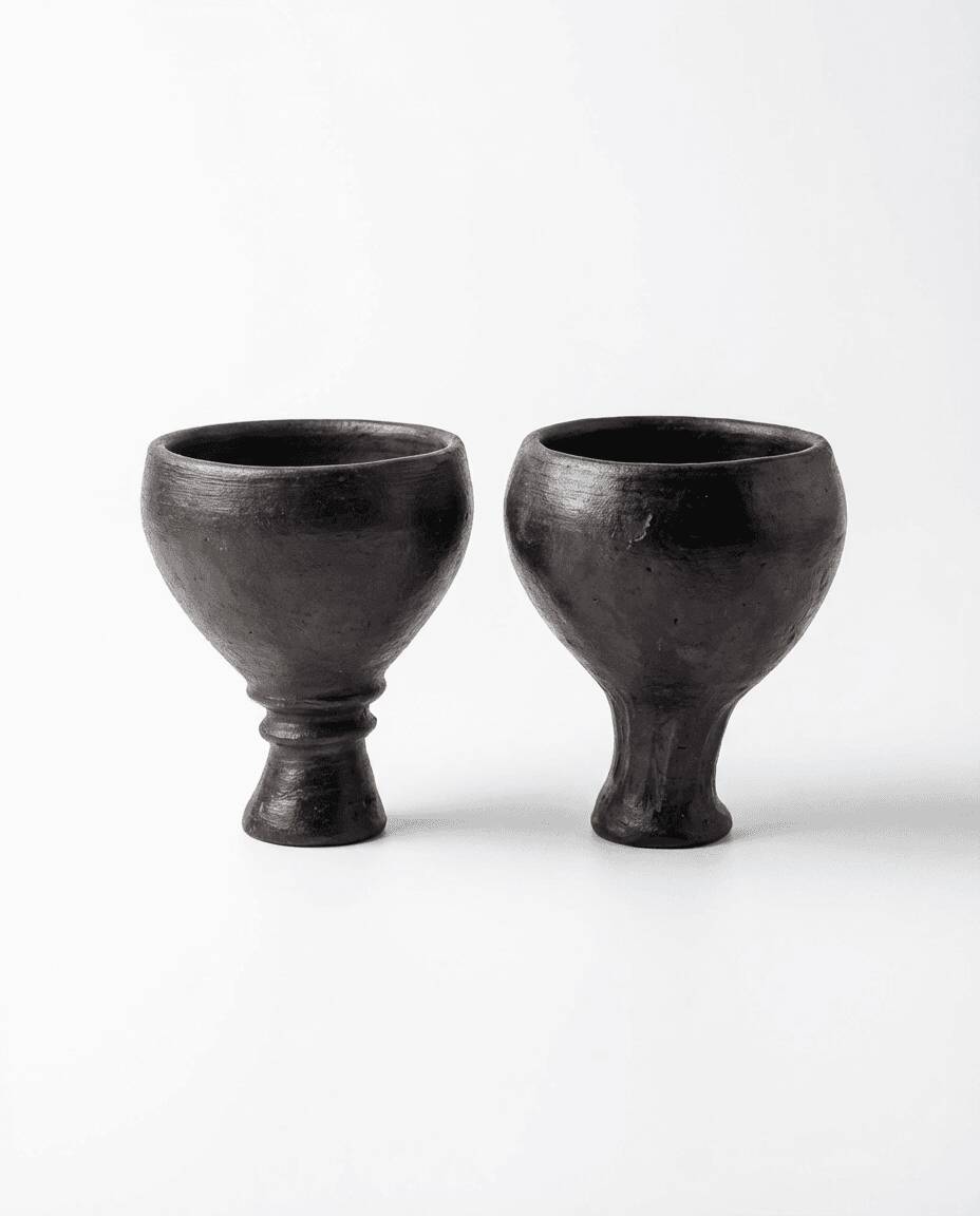 Hand-cut duo in artisanal terracotta — Kânâh