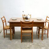 Table à manger de ferme, vintage en bois