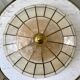 Ceiling lamp in mother-of-pearl and brass two fires 50s