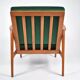 Fauteuil scandinave restauré, icône des années 60, velours