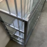 Pair of chrome and glass shelves from the 70s