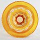 Vase verre doublé jaune fleurs incisées