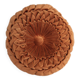 Round pleated velvet cushion