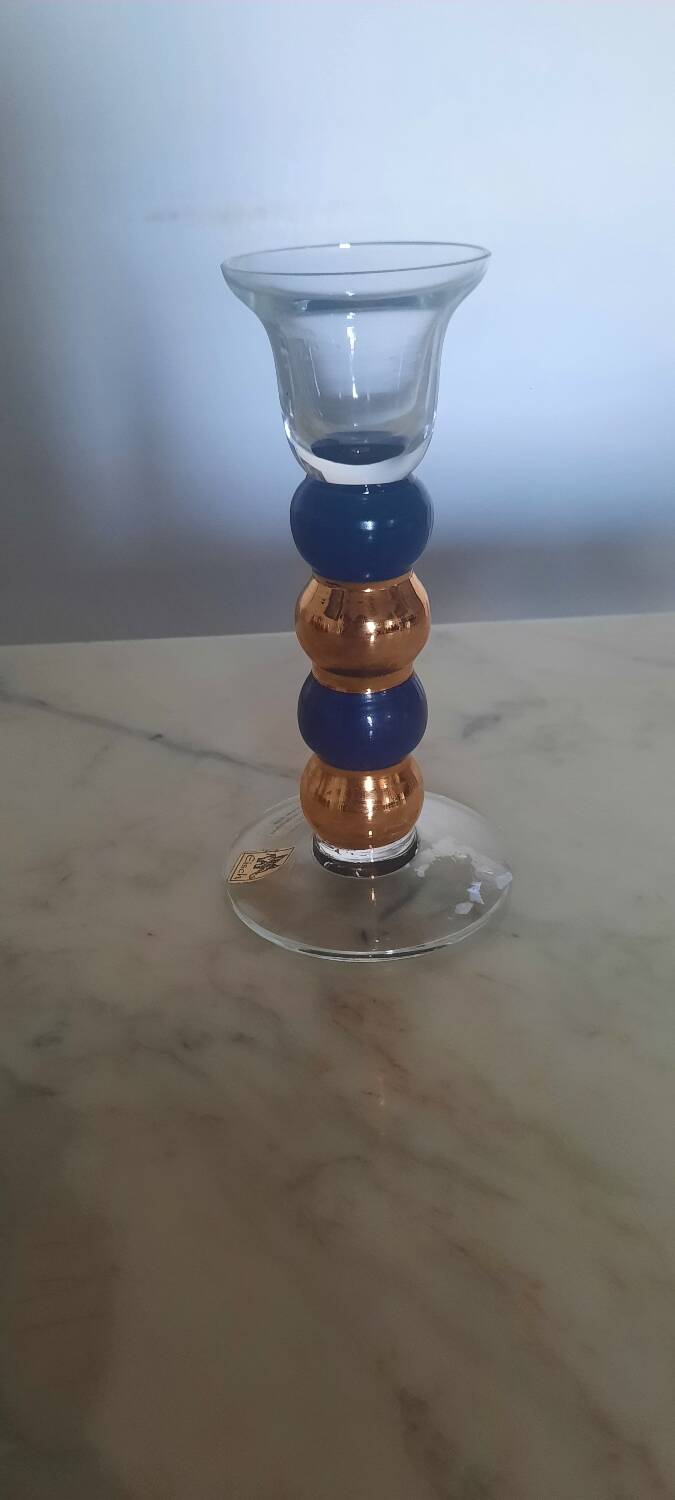 Glass candle holder