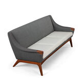 Danish Reupholstered Stylish Grey  3-seater by Johannes Andersen, 1960s