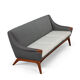 Danish Reupholstered Stylish Grey  3-seater by Johannes Andersen, 1960s