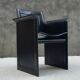 Tito Agnoli Italian black leather design chair