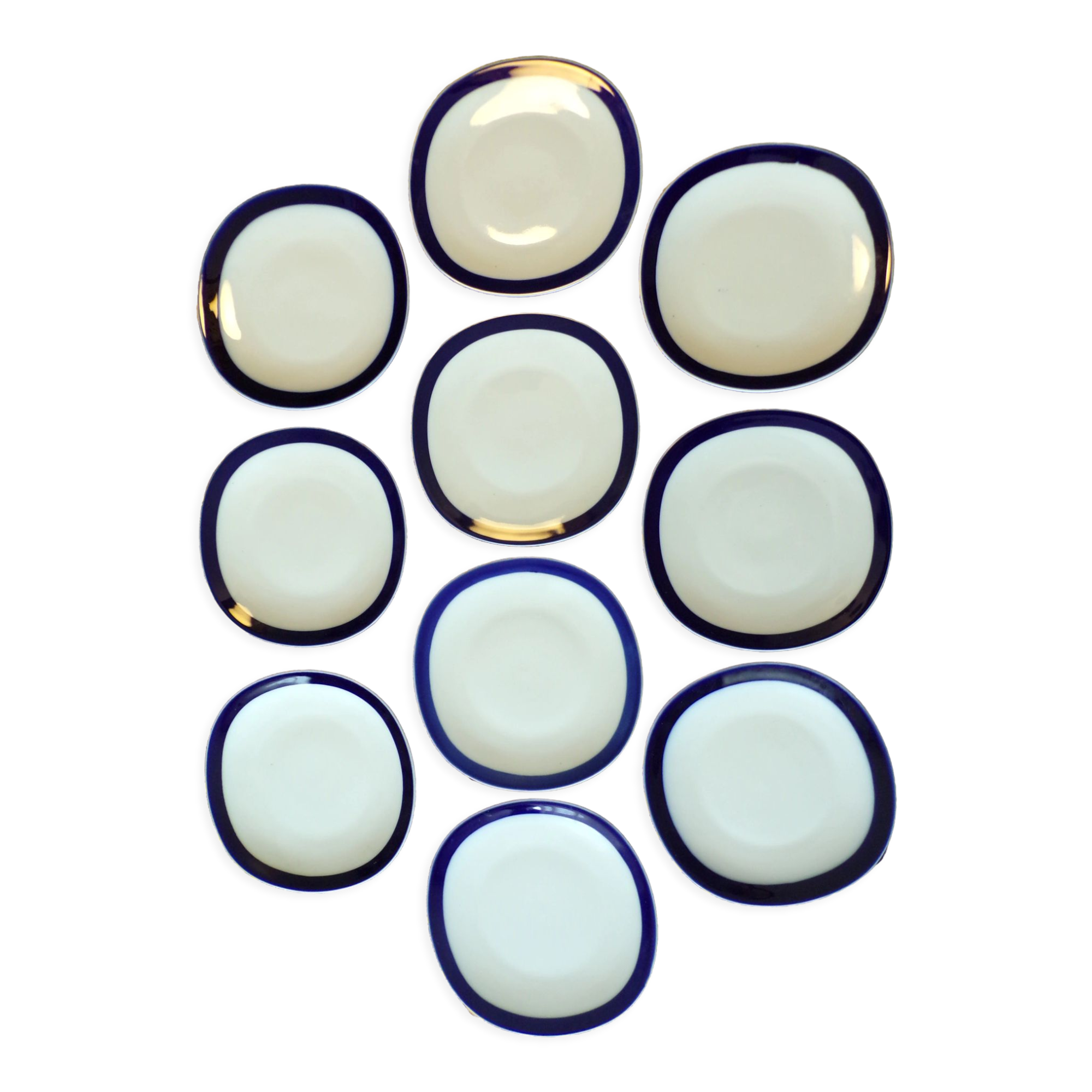 Set 10 dessert plates Limoges Raynaud & Co vintage