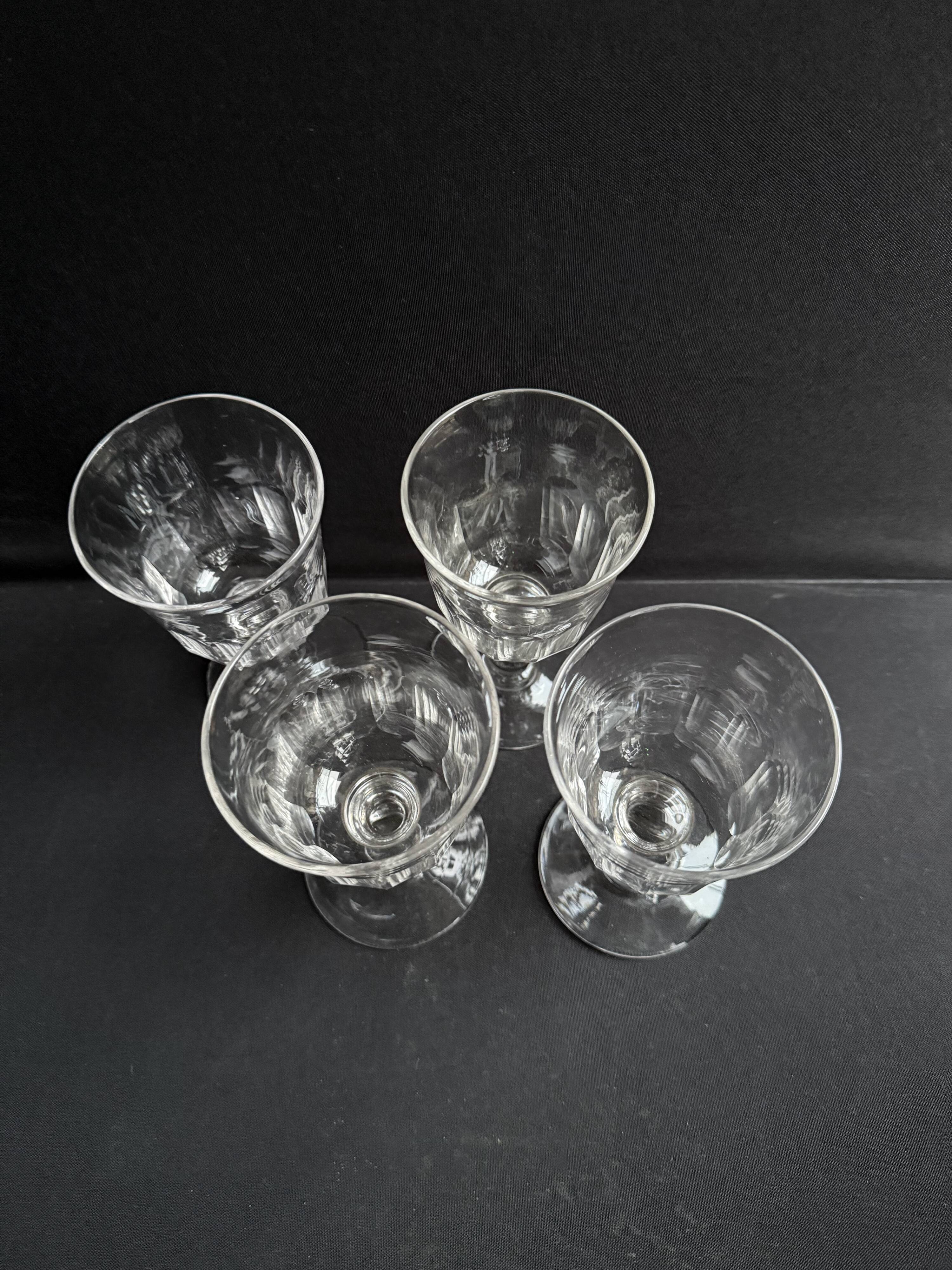 4 Baccarat glasses Chaulnes service - 19th century