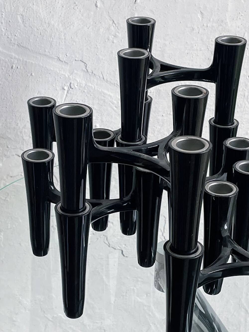Set of 7 Black Candle Holders Design Koziol Hommage 2005 Germany