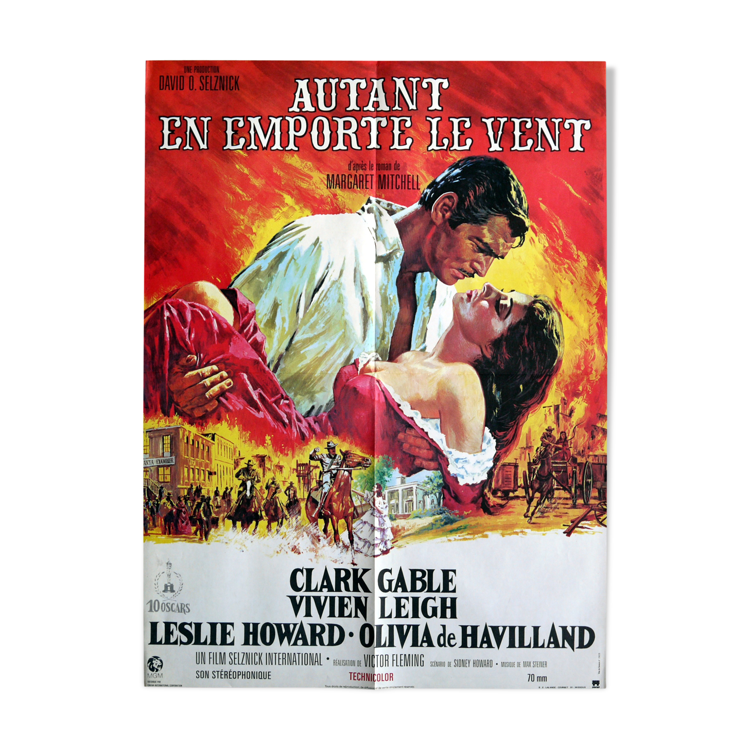 Original movie poster "Gone with the Wind" Clark Gable