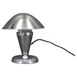 Bauhaus adjustable chrome mushroom table lamp, Czechoslovakia, 1930s
