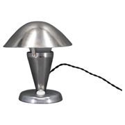 Bauhaus adjustable chrome mushroom table lamp, Czechoslovakia, 1930s