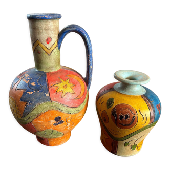 Colorful ceramic vases