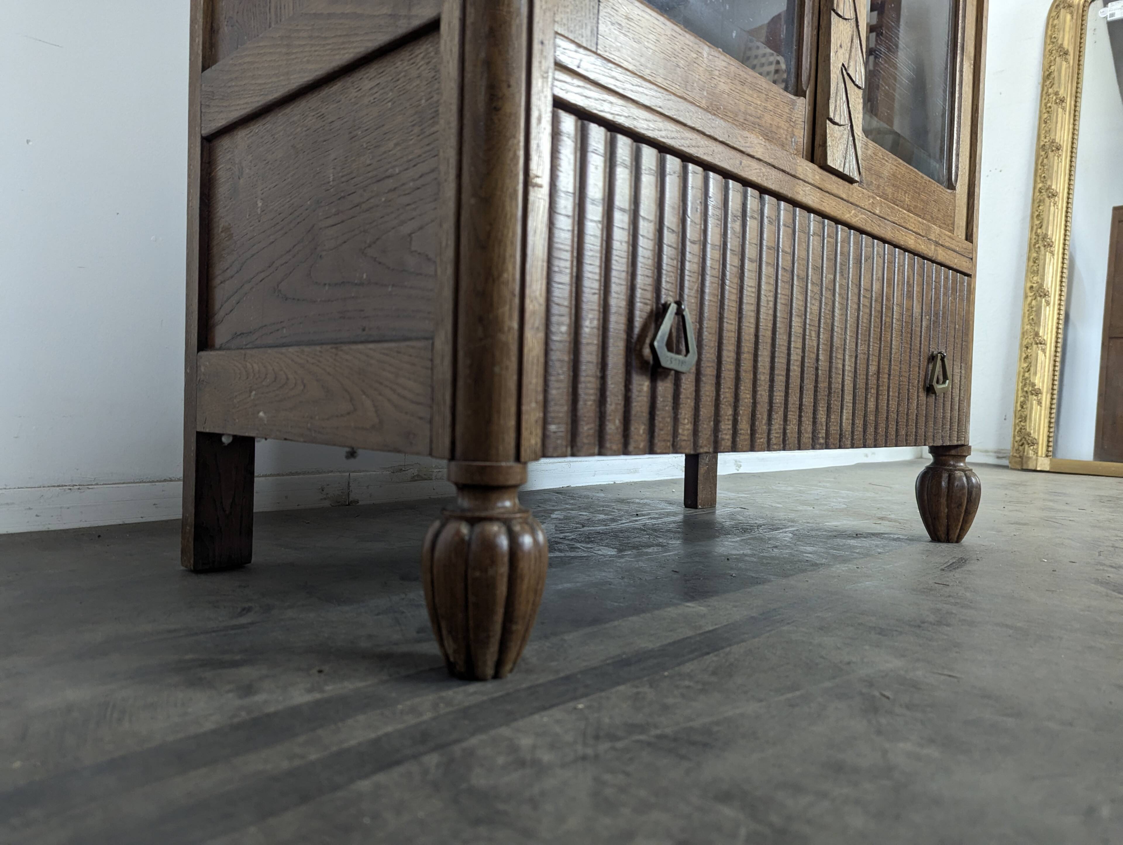 Art Deco style oak display cabinet