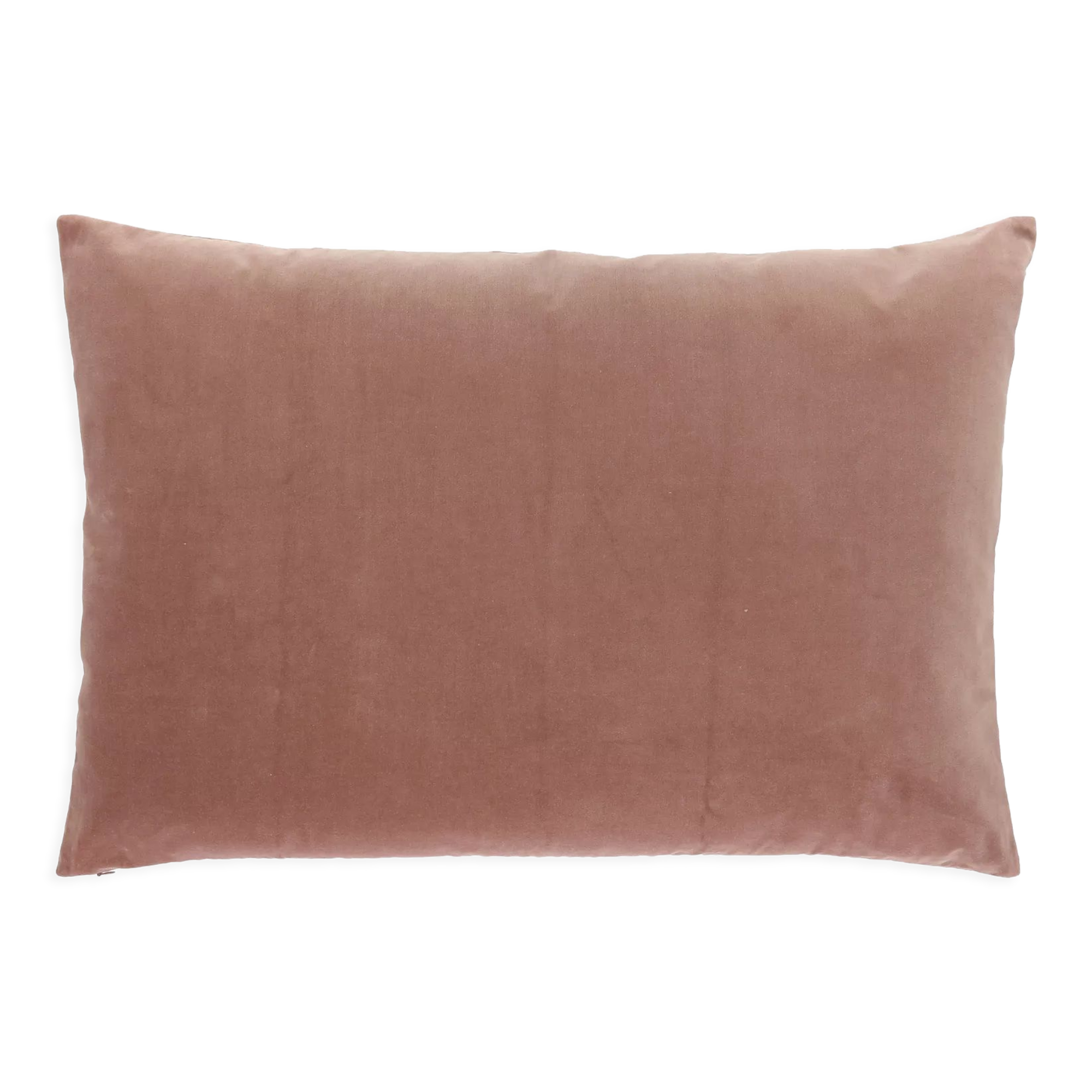 Coussin en velours 75x50cm couleur rose poudre