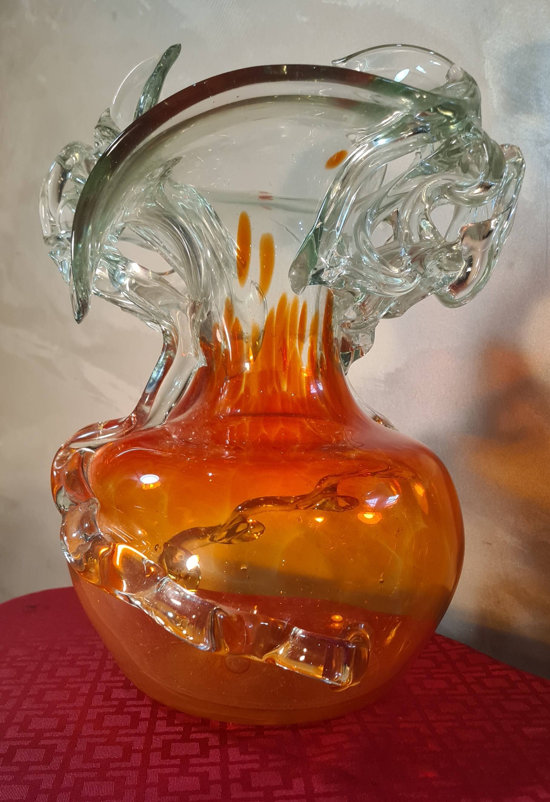 Murano glass vase, Venetian vase, hand blown glass vase