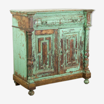 Green French antique cabinet