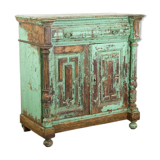 Green French antique cabinet