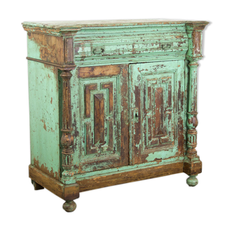 Green French antique cabinet