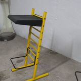 Paire de tabouret de bar italien ajustables jaune laqué et noir