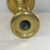 Old candlestick baluster foot round gilded brass-Ht 26cm