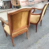 Pair of walnut armchairs period Consulate