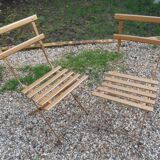 Paire de chaises pliante de jardin ou de bistrot ancienne