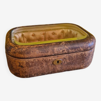 French Jewelry Box Covered With Leather, From Around 1900