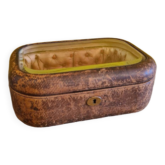 French Jewelry Box Covered With Leather, From Around 1900