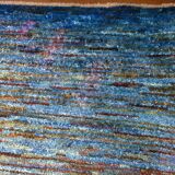Blue knotted carpet 246 x 300 cm