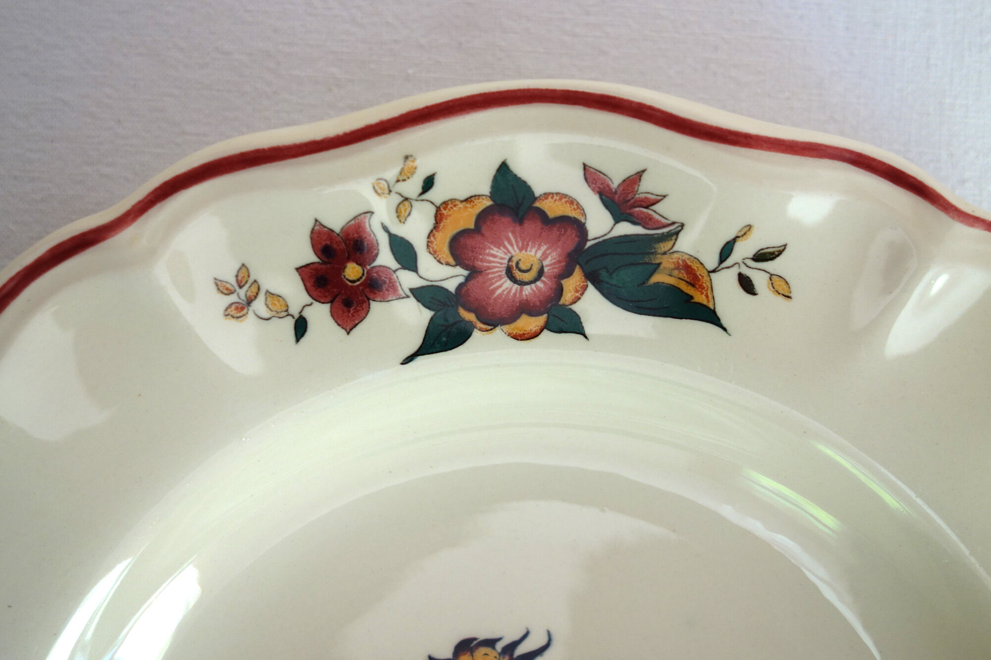 Set of 6 hollow plates Sarreguemines model Marly