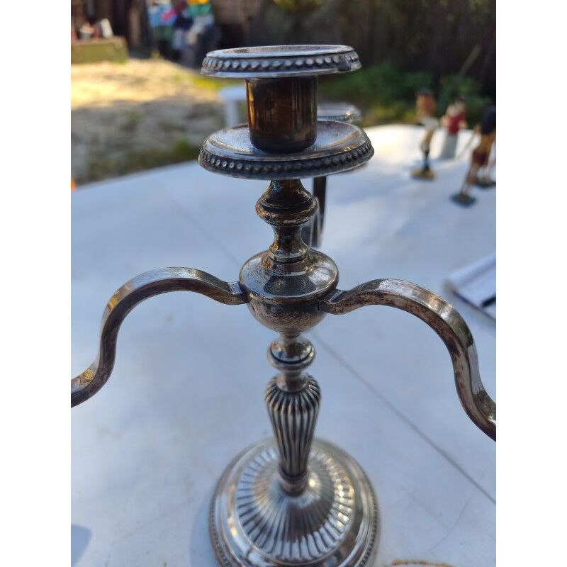 Pair of silver-plated candelabra