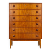Commode à façade bombée Kai Kristiansen (Danemark, années 1960).