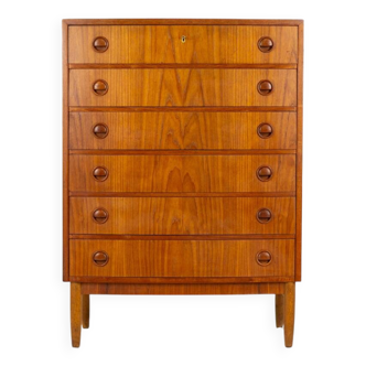 Commode à façade bombée Kai Kristiansen (Danemark, années 1960).