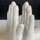 Pair of vintage ceramic enamelled hand bookends
