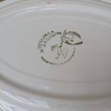 Oval serving dish with hand-painted pink flowers in San Marciano ceramic.