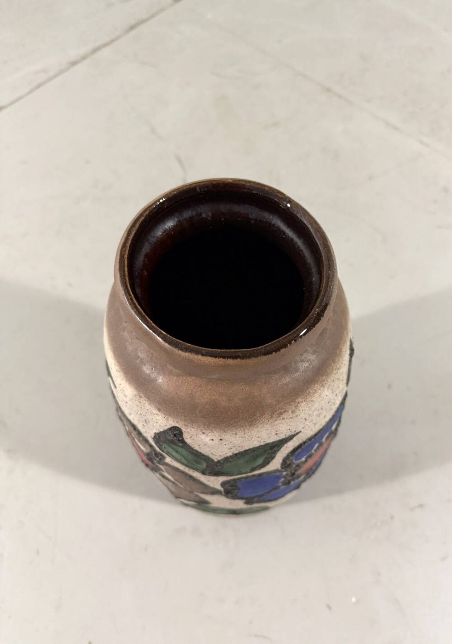Vase à fleurs en poterie d'Allemagne de l'Ouest, vase de sol, années 1960
