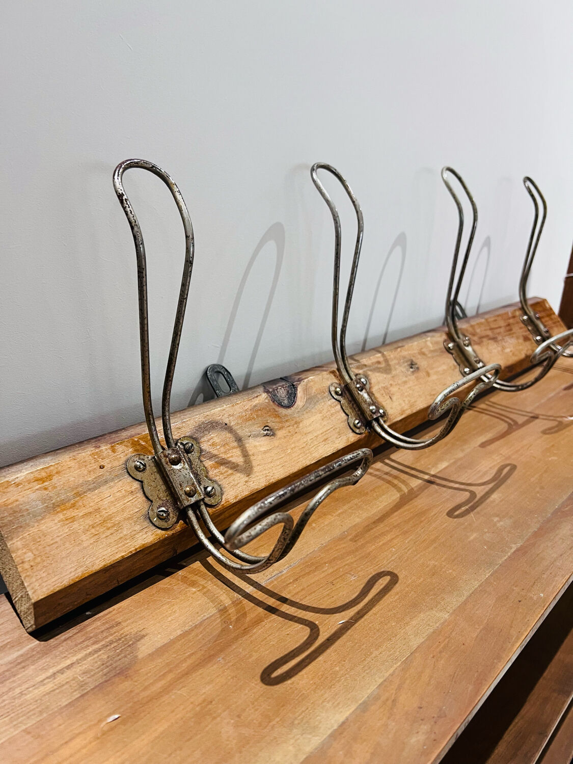 School hooks wood and metal