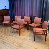 Set of six Diplomat armchairs, model 209 by Finn Juhl, Cado, 1960s
