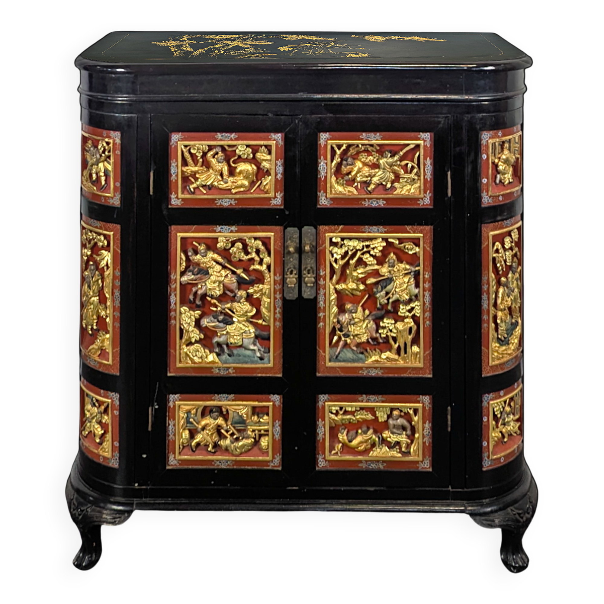 Lacquered Chinese bar cabinet