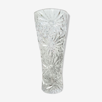 Vintage chiseled crystal vase