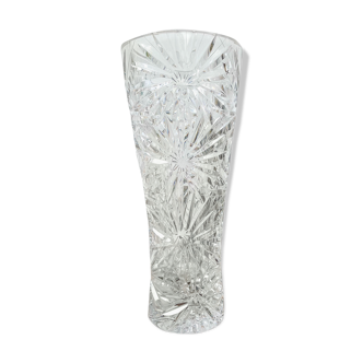 Vintage chiseled crystal vase