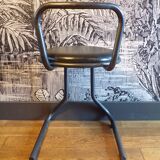 1980 steel and leatherette stool