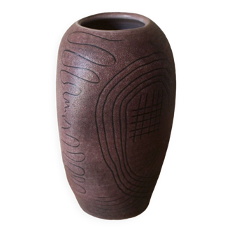 Scarified ceramic vase Jean Austruy